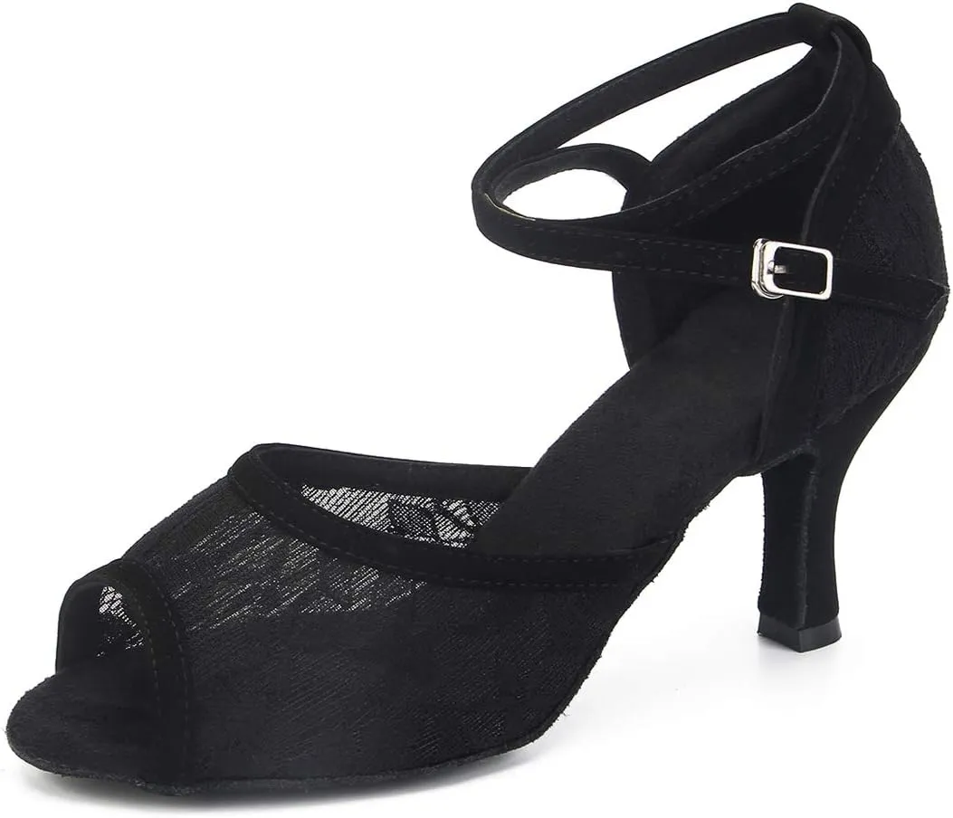 Women's 1920s Lace Party Wedding Shoes Practice Ballroom Dance Shoes