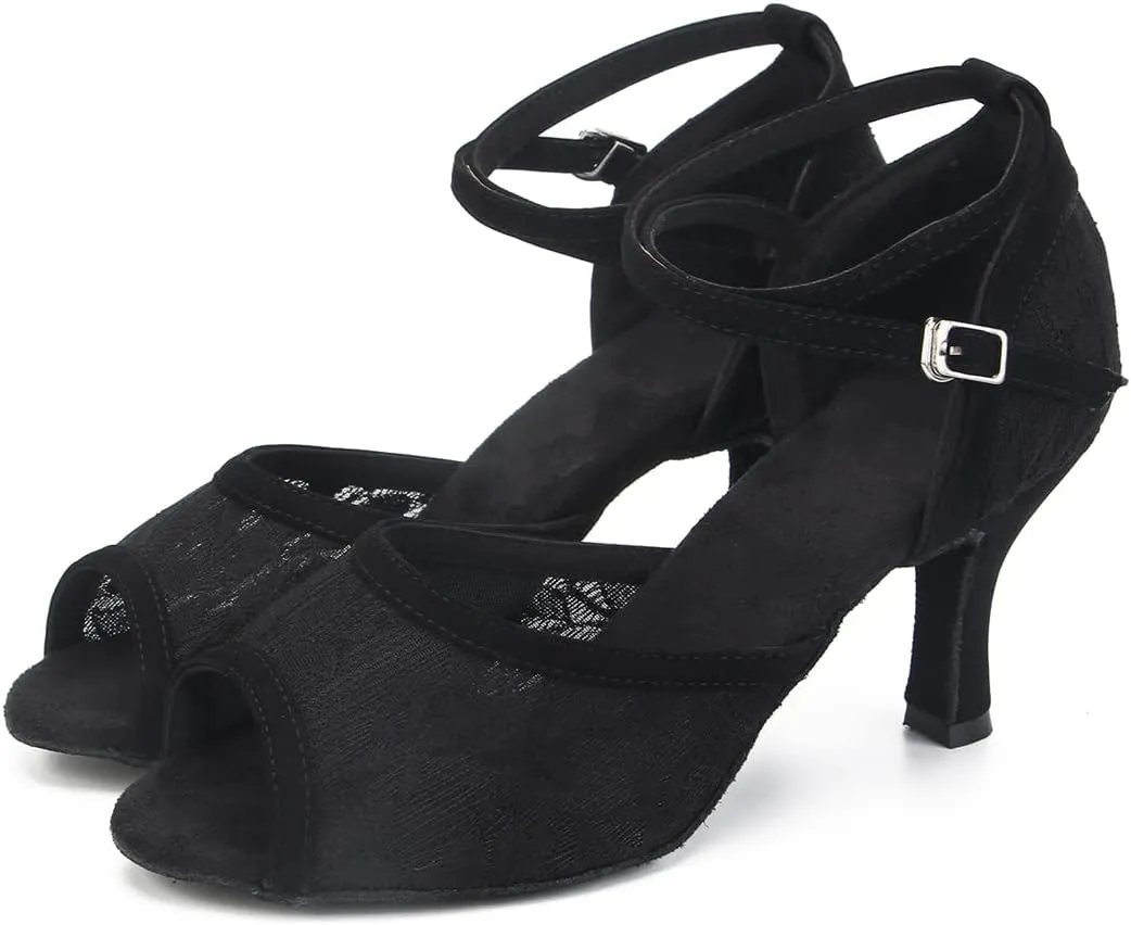 Women's 1920s Lace Party Wedding Shoes Practice Ballroom Dance Shoes