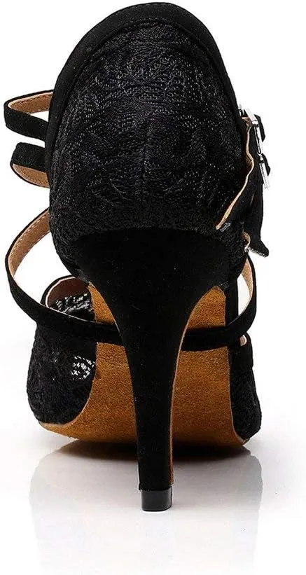 Women's 1920s Lace Party Wedding Shoes Practice Ballroom Dance Shoes