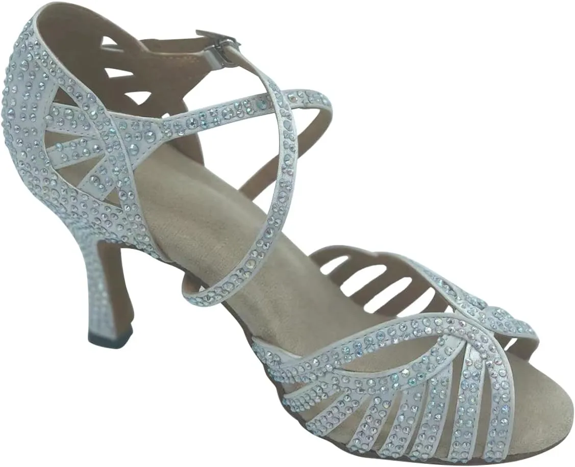 Women's 1920s Party Rhinestone Ballroom Dance Shoes Performance Wedding Dance Shoes