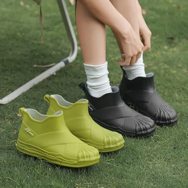 Women's Ankle Rain Boots Waterproof Cute Boots, Short Rain Boots for Women and Waterproof Garden Shoes for Outdoor Work (Pink,8.5)