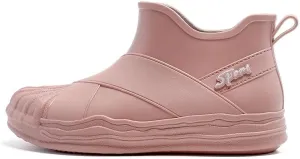 Women's Ankle Rain Boots Waterproof Cute Boots, Short Rain Boots for Women and Waterproof Garden Shoes for Outdoor Work (Pink,8.5)