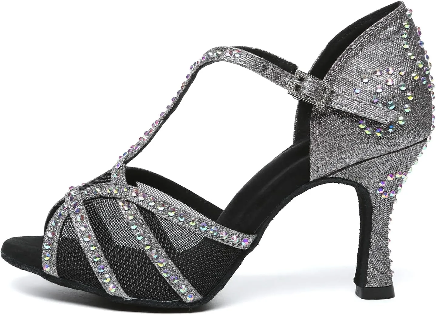 Women's Ballroom Dance Shoes Peep Toe Latin Salsa Tango Rhinestone Dancing Shoes