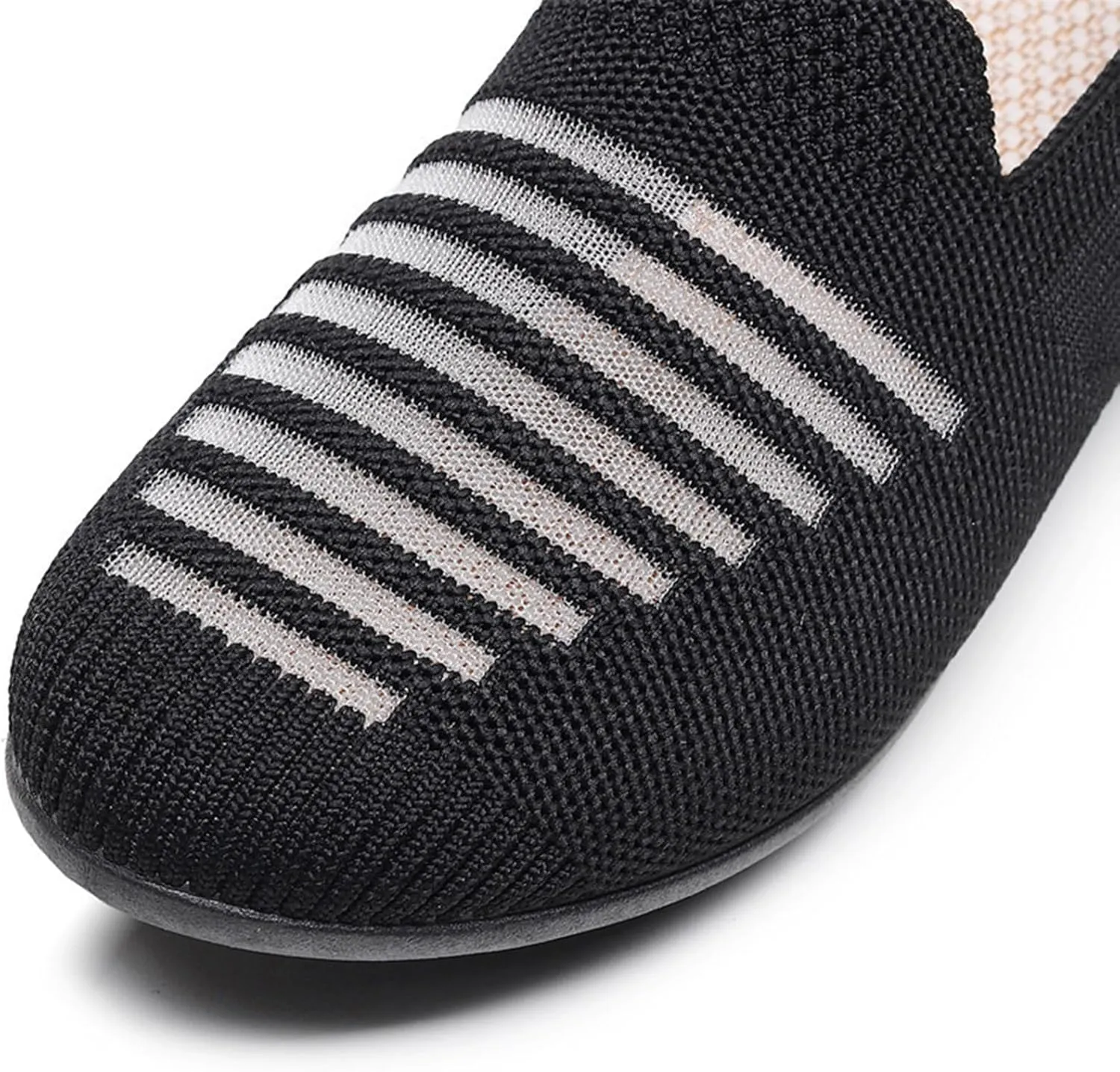 Women's Casual Shoes Summer Knit Slip On Walking Shoes Comfortable Low Heel Dress Sneaker Wide Width Mesh Breathable Sneakers