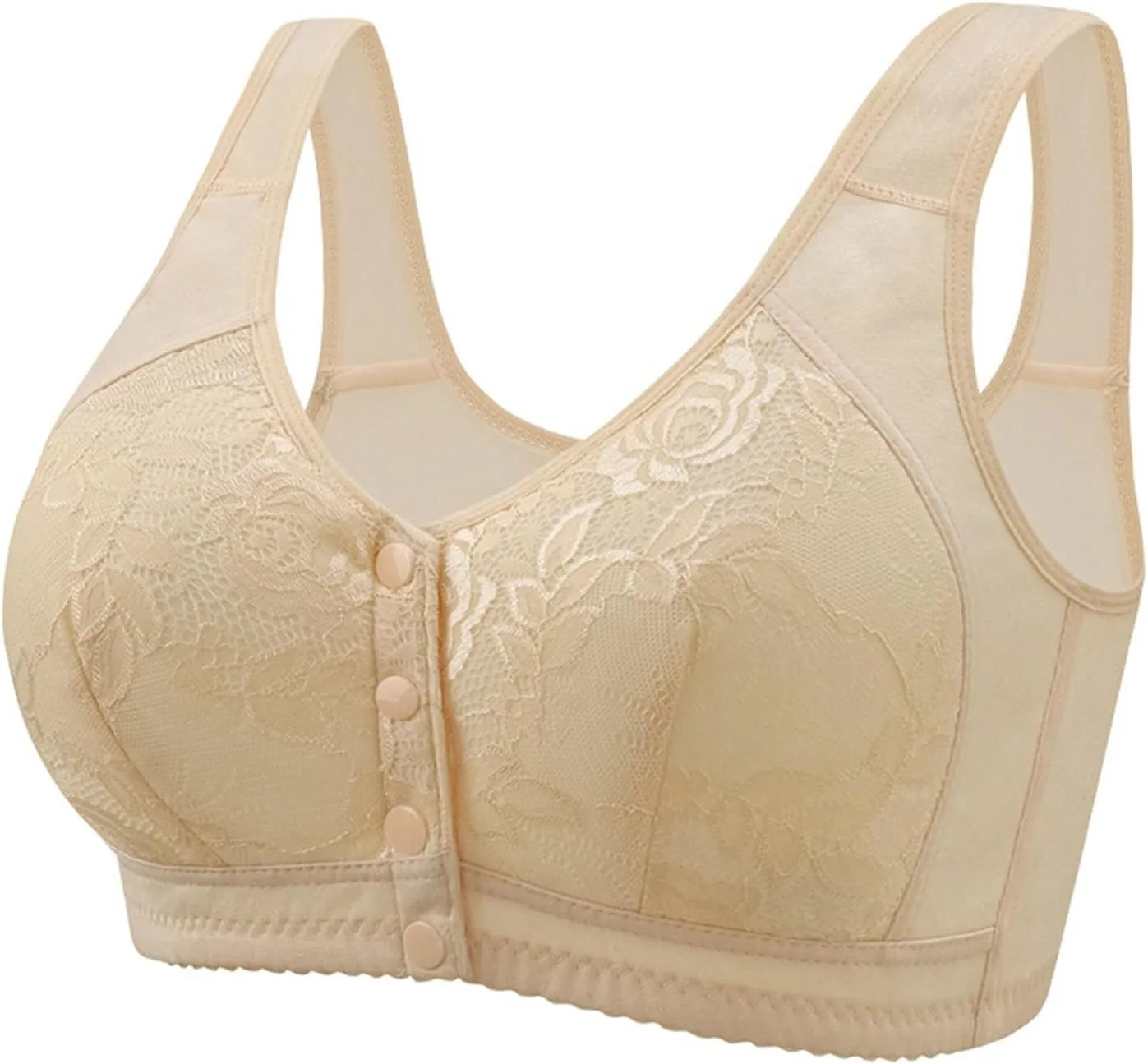 Womens Daisy Bra Front Closure Sports Bras Beauty Back Full Coverage Breathable Easy Close Bra Front Buckle Corset