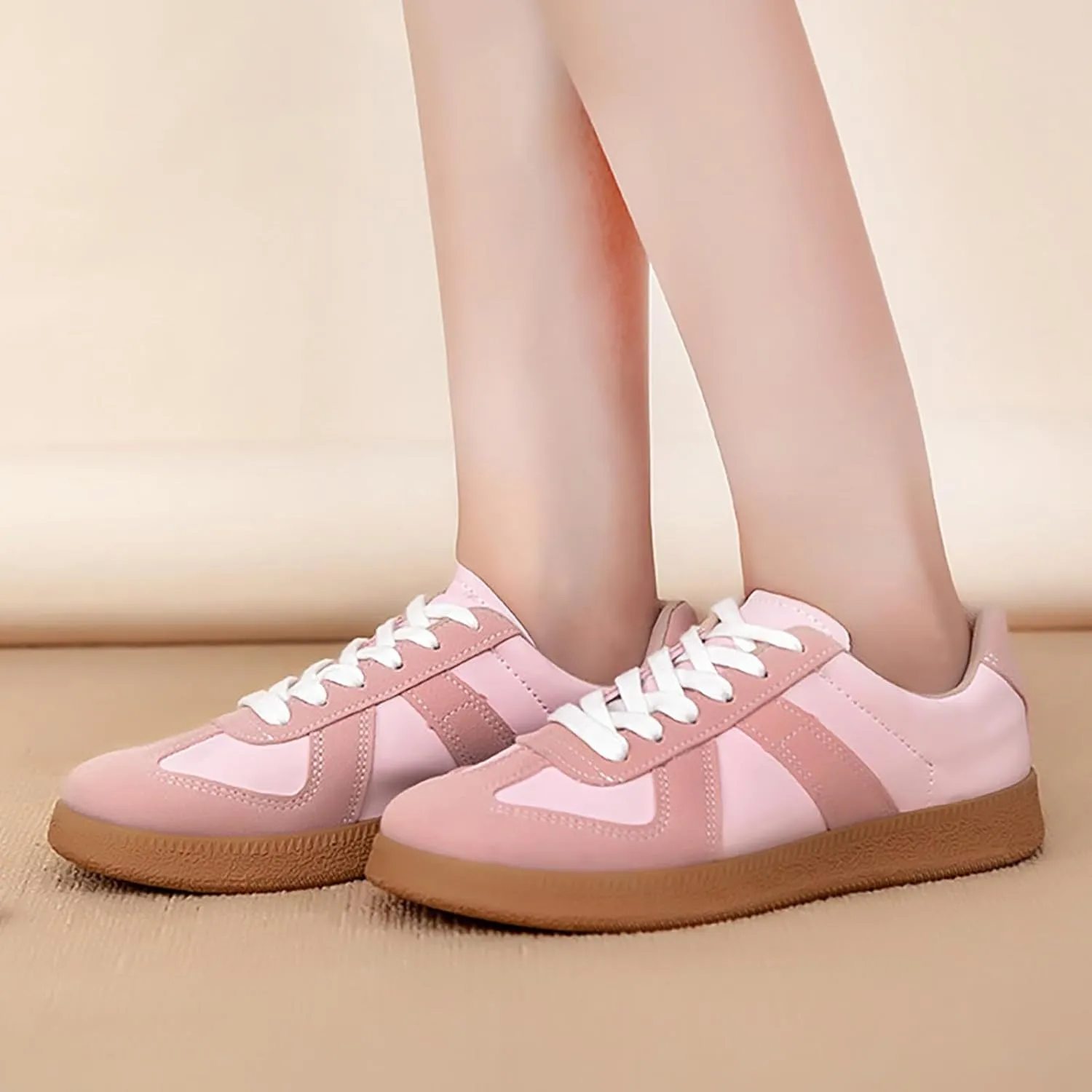 Women's Fashion Sneakers Comfortable Walking Shoes Lace-Up Non Slip Sneakers Arch Support Slip On Shoes Casual Shoes