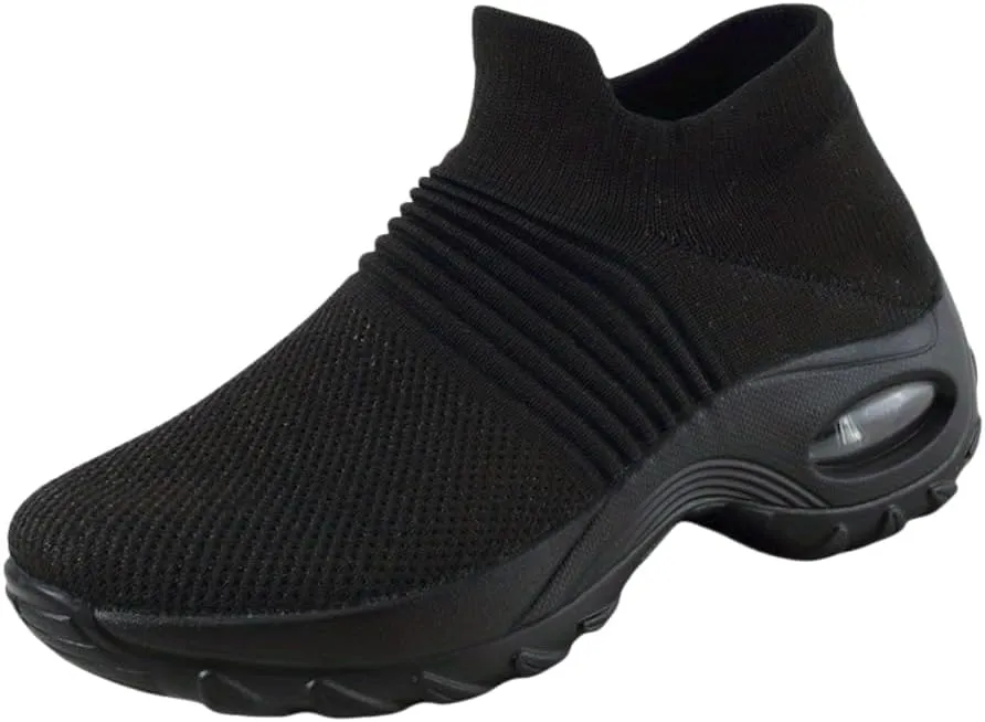Women's Fashion Sneakers Lightweight Knit Slip on Shoes Breathable Running Shoes