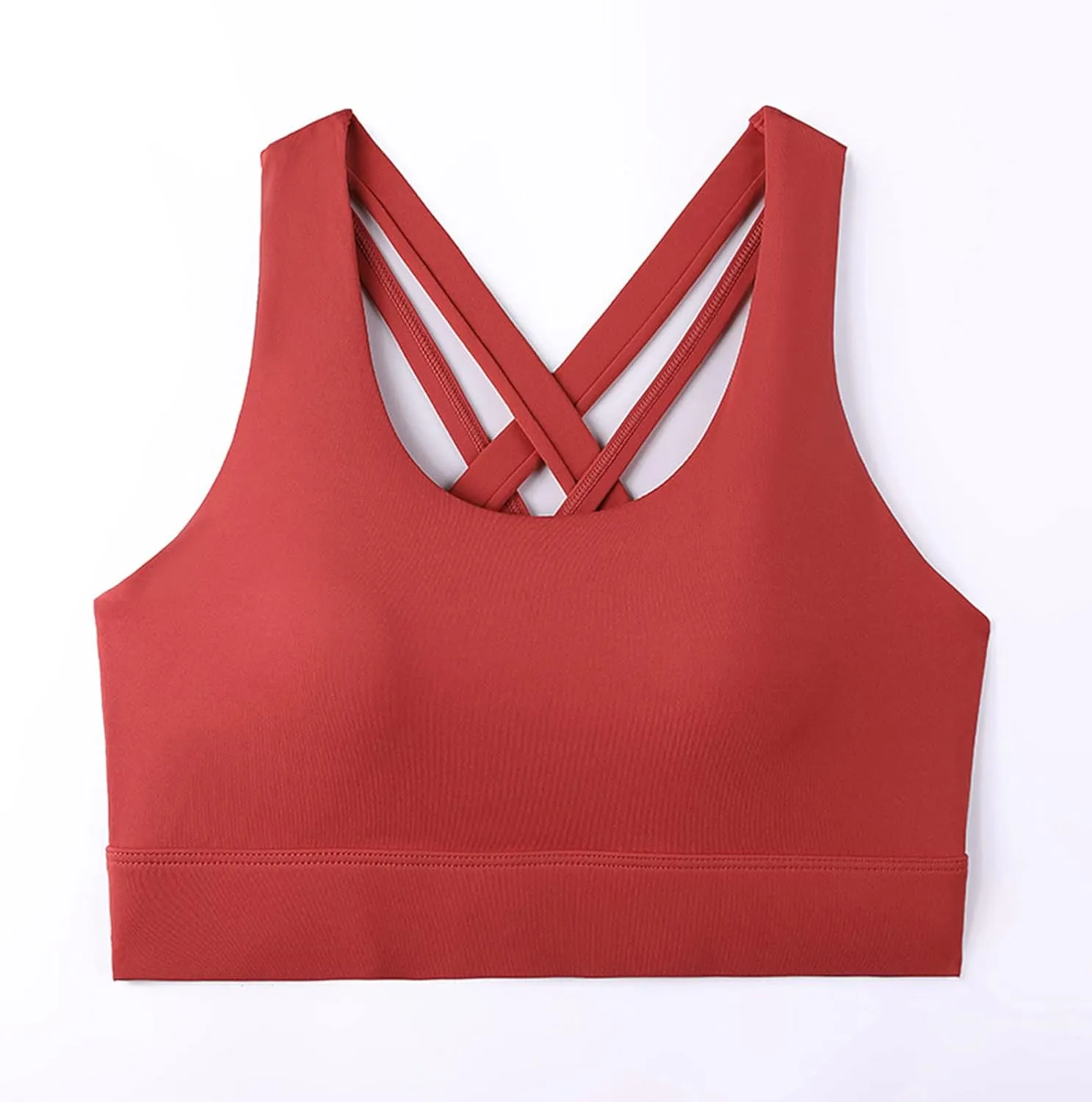 Women's Invisibles Seamless Push Up Bra Criss Cross Beauty Back Wirefree Running Sports Bralette High Support Underwear