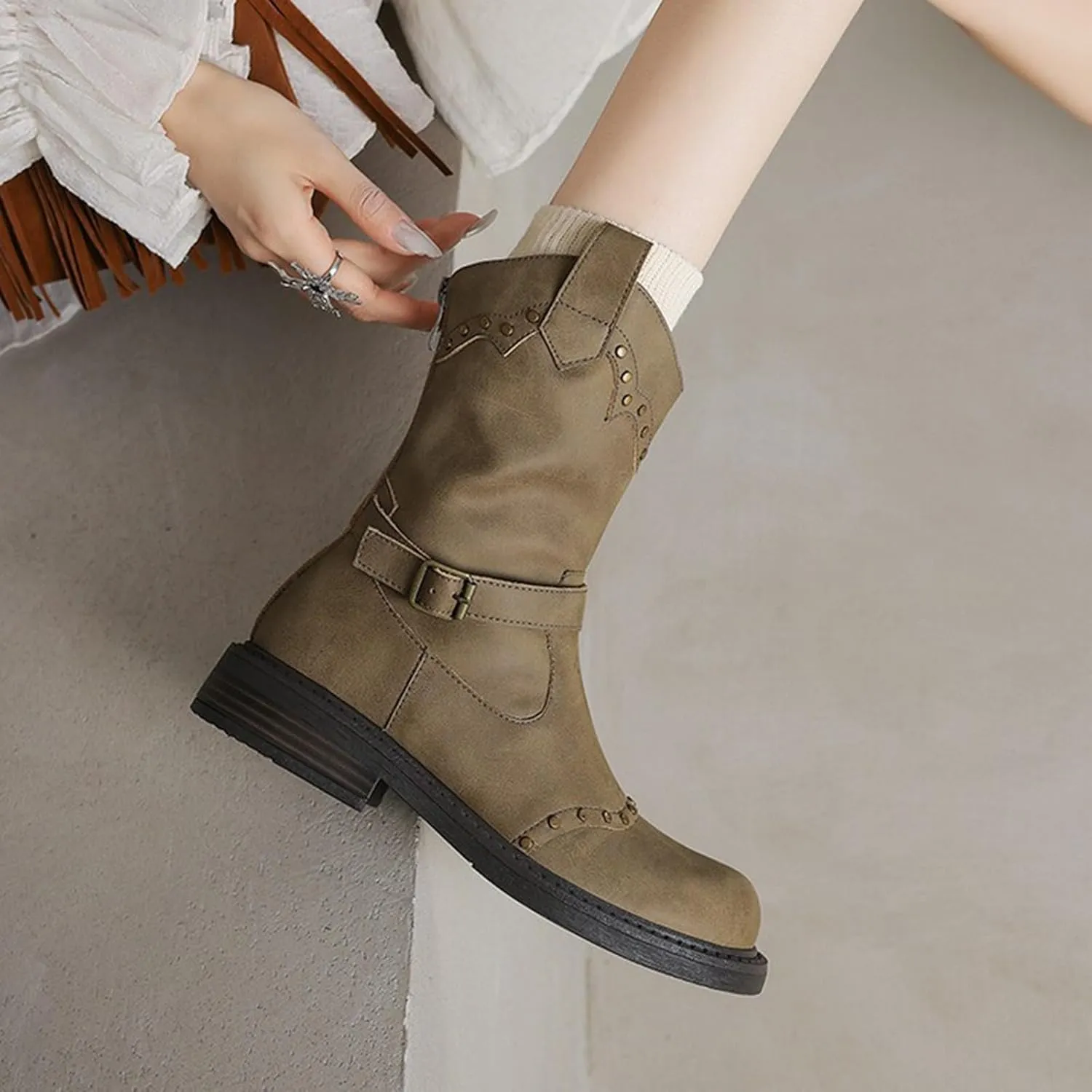 Womens Lace Up Ankle Boots Black Boots Women Nude Boots Pioneer Woman Ankle Boots for Women No Heel Casual Women's Booties Size 10 Wide Width