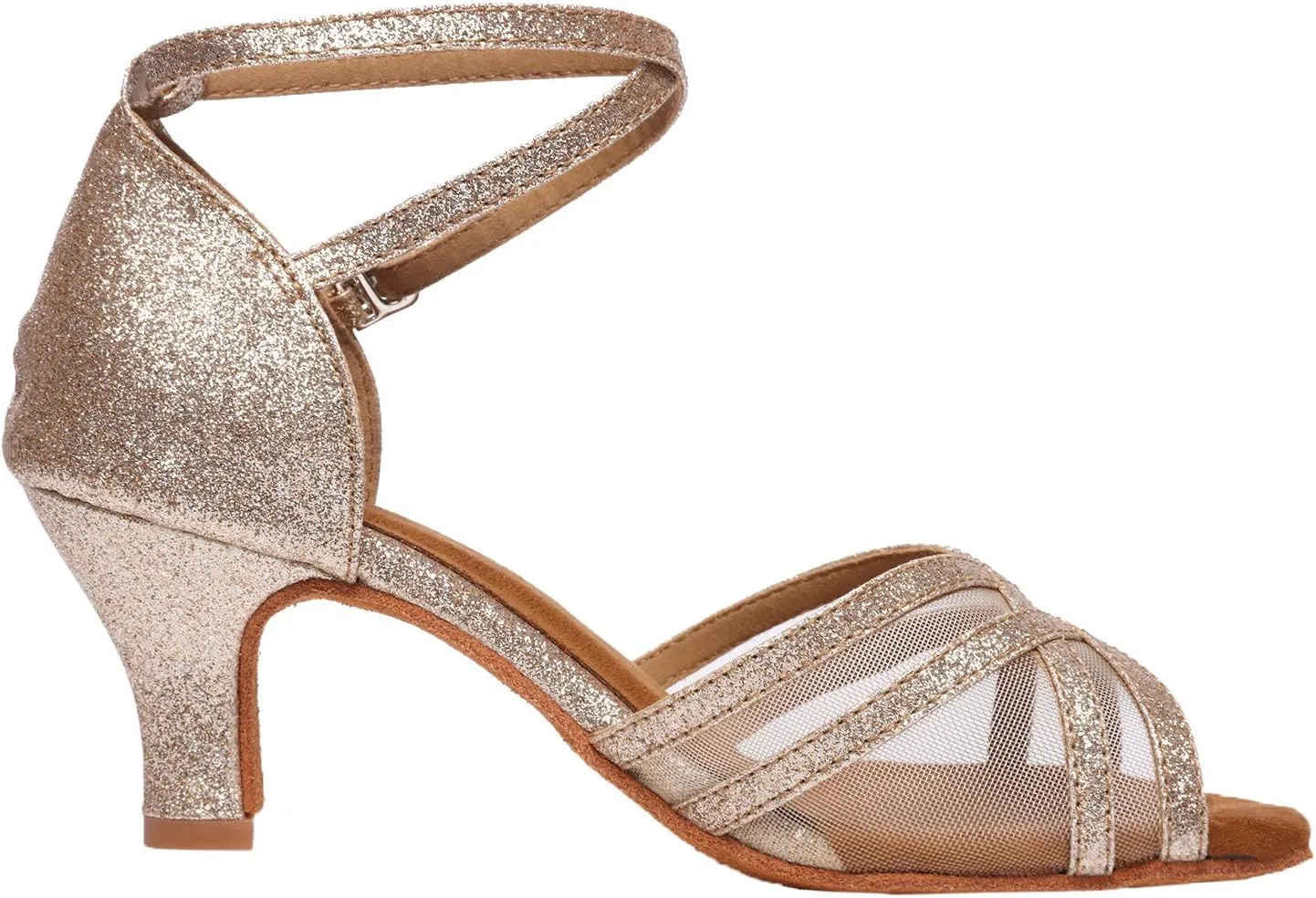 Women's Latin Dance Shoes Female's Ballroom Salsa Dance Shoes Gold Silver 2.5 Inch Heel