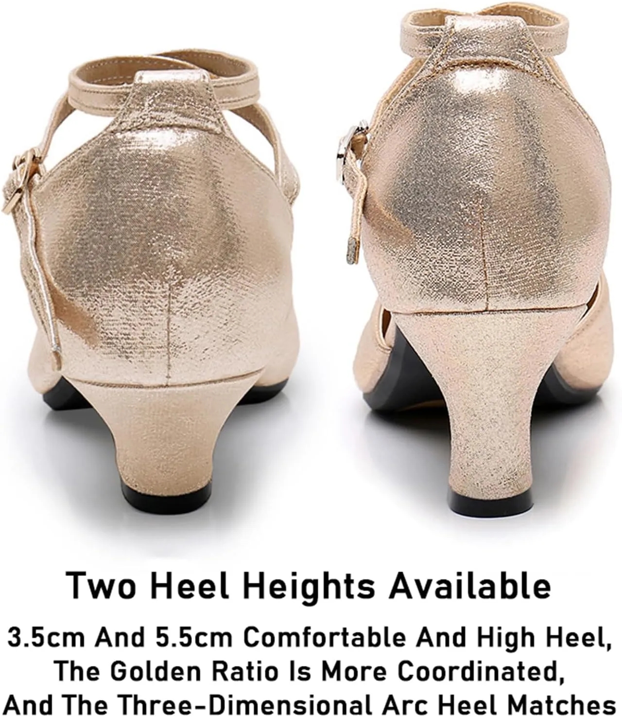 Women's Latin Dance Shoes Performance Ballroom Standard Adult Low Mid-Heeled Soft Thick Sole Closed Toe Modern Dancing Shoes