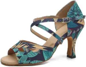 Women's Latin Dance Shoes Professional Peep Toe Ballroom Salsa Chacha Dance Performance Shoes,Model-519