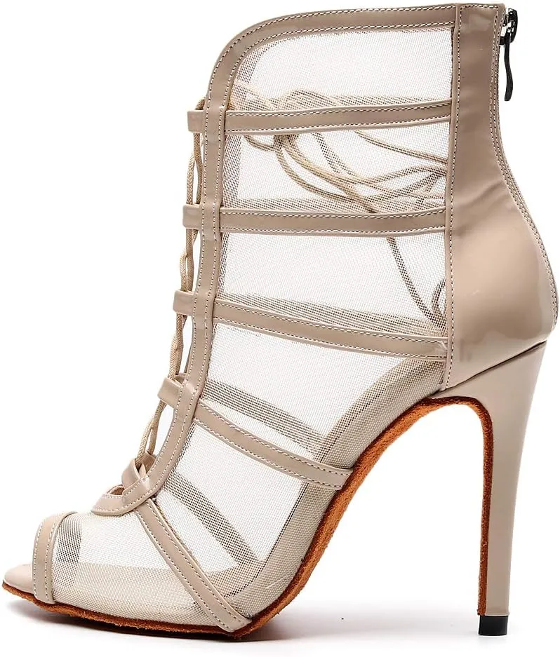 Women's Latin Dance Shoes with Straps Dance Shoes high Heel 10cm 4 inch Suede Bottom