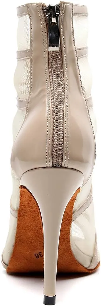 Women's Latin Dance Shoes with Straps Dance Shoes high Heel 10cm 4 inch Suede Bottom