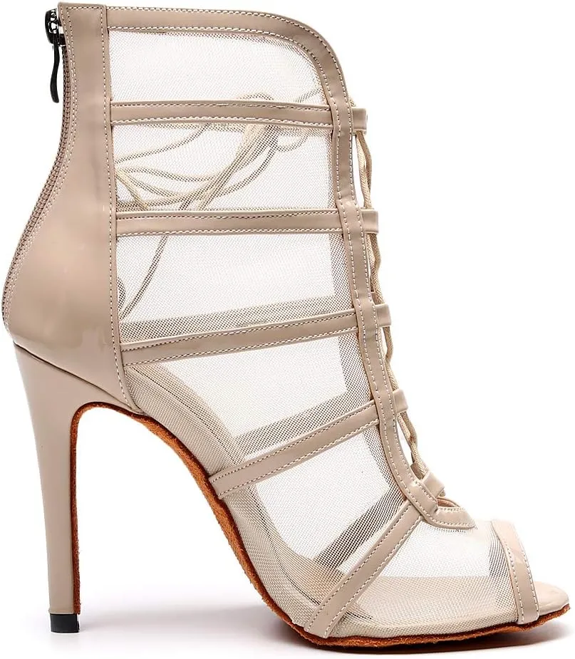 Women's Latin Dance Shoes with Straps Dance Shoes high Heel 10cm 4 inch Suede Bottom