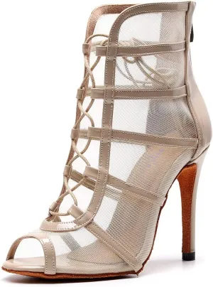 Women's Latin Dance Shoes with Straps Dance Shoes high Heel 10cm 4 inch Suede Bottom