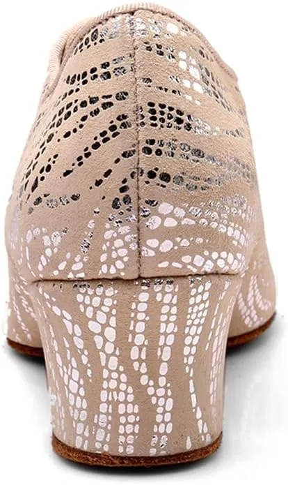 Women's Latin Practice Dance Shoes Close Toe Lace Up Modern Ballroom Salsa Tango Performance Dance Shoes,Model WDL-K4