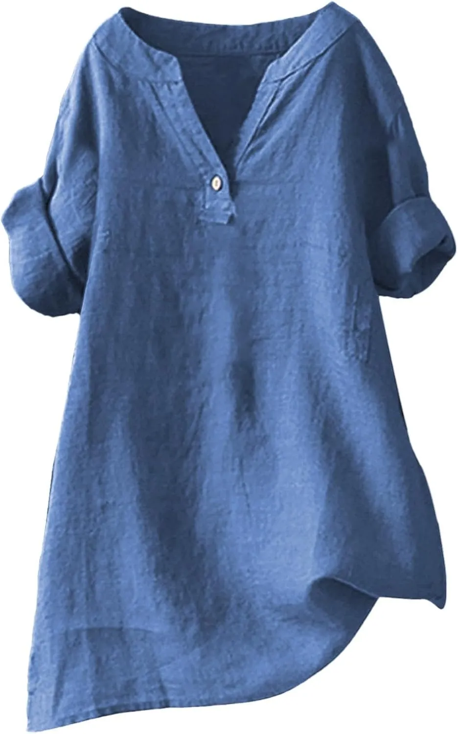 Womens Linen Button Down Shirts V Neck Short Sleeve Oversized Boyfriend Solid Tops Work Blouses Casual Dressy Tunics