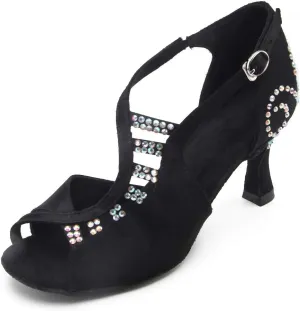 Women's Rhinestone Ballroom Dance Shoes Latin Performance Wedding Shoes For 1920s Party Shoes
