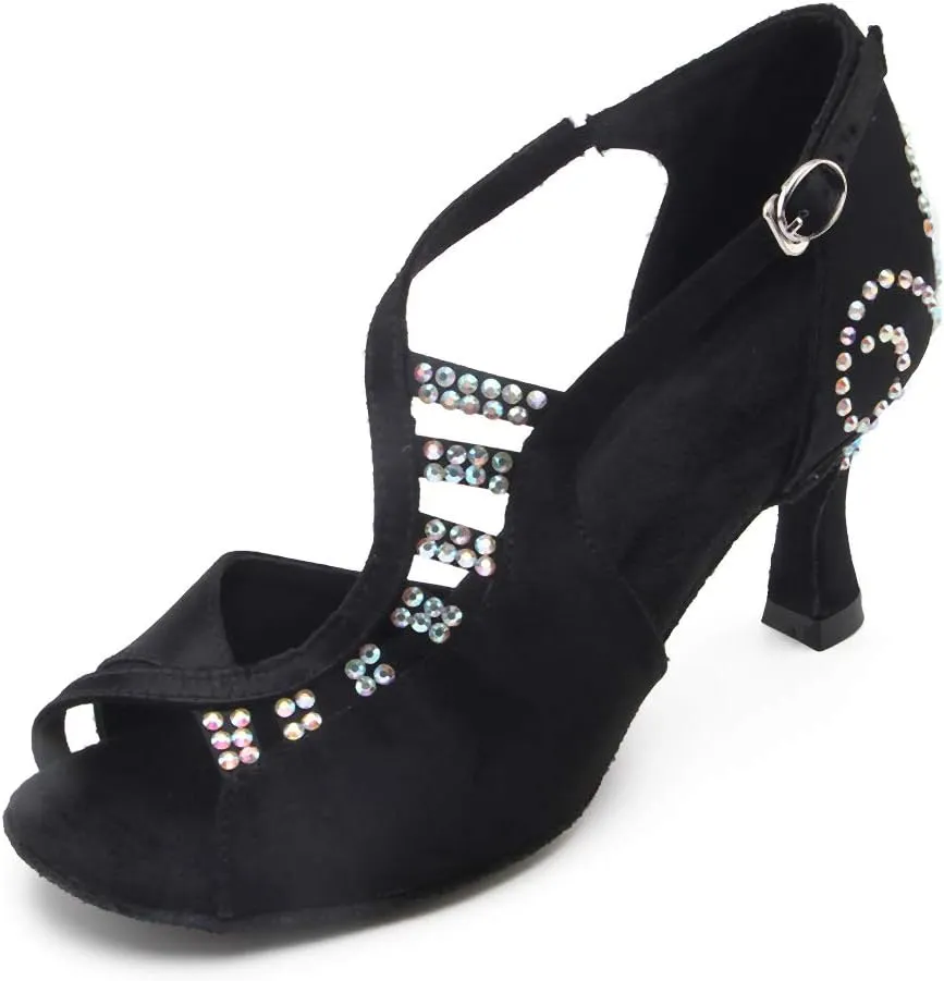 Women's Rhinestone Ballroom Dance Shoes Latin Performance Wedding Shoes For 1920s Party Shoes