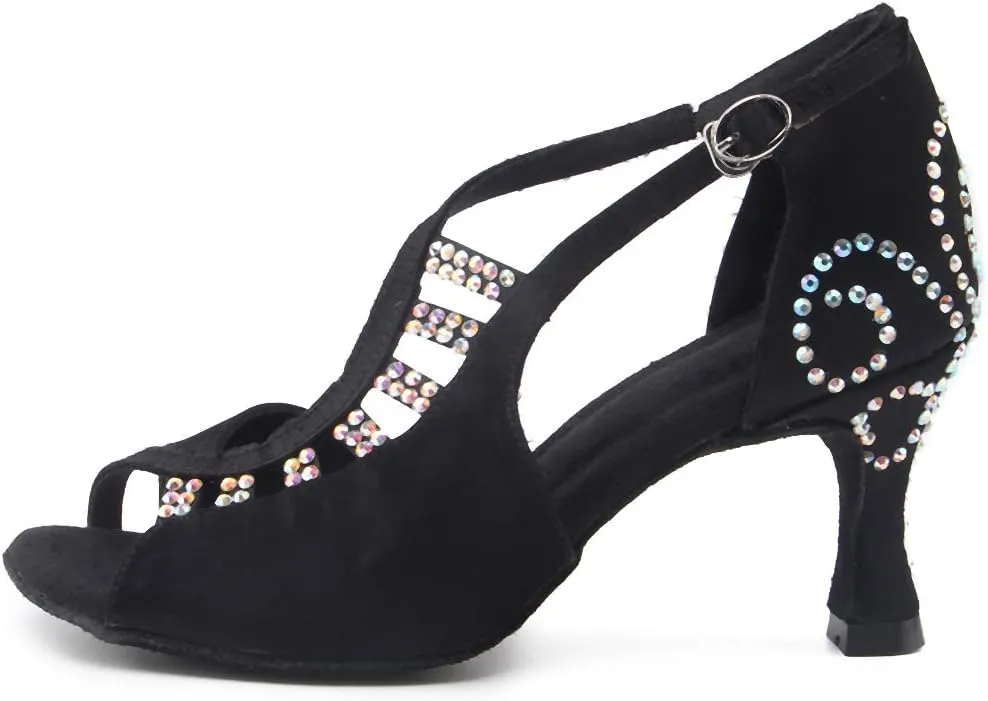 Women's Rhinestone Ballroom Dance Shoes Latin Performance Wedding Shoes For 1920s Party Shoes