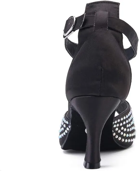Women's Rhinestone Ballroom Dance Shoes Latin Salsa Performance Wedding Dance Shoes for 1920s