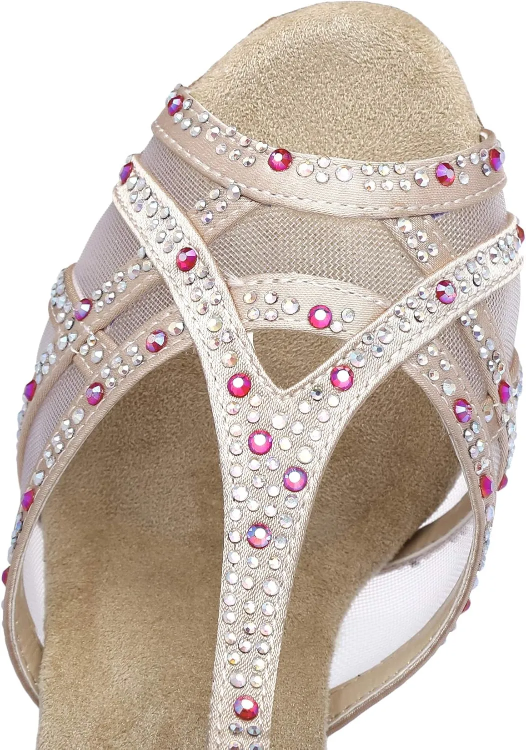 Women's Rhinestone Ballroom Dance Shoes Latin Salsa Performance Wedding Party 1920s Dance Shoes