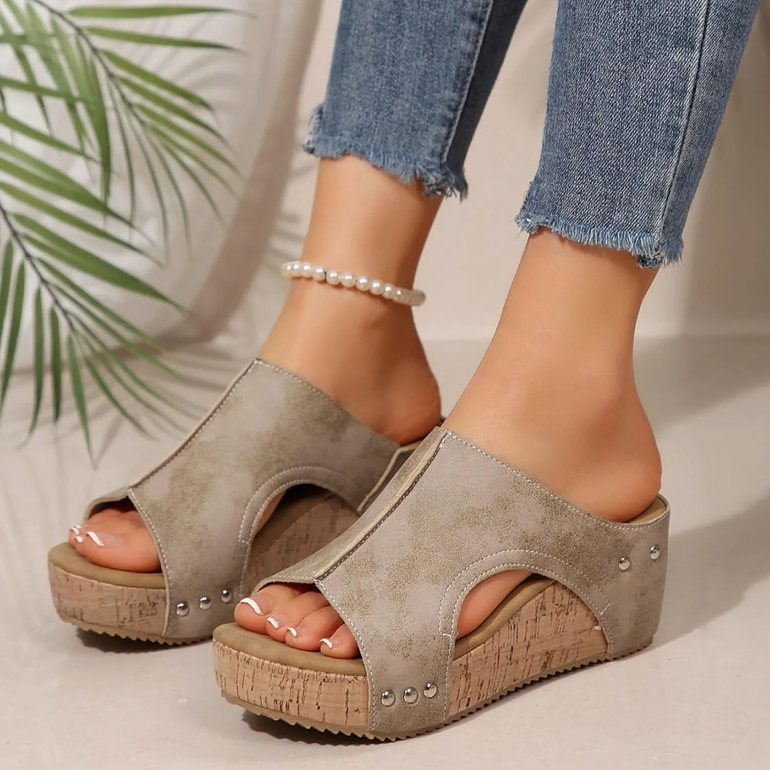 Women's Sandals Dressy Beach Flip Flops Sandals Fashion Summer Thong Sandals Arch Support Platform Wedge Sandal