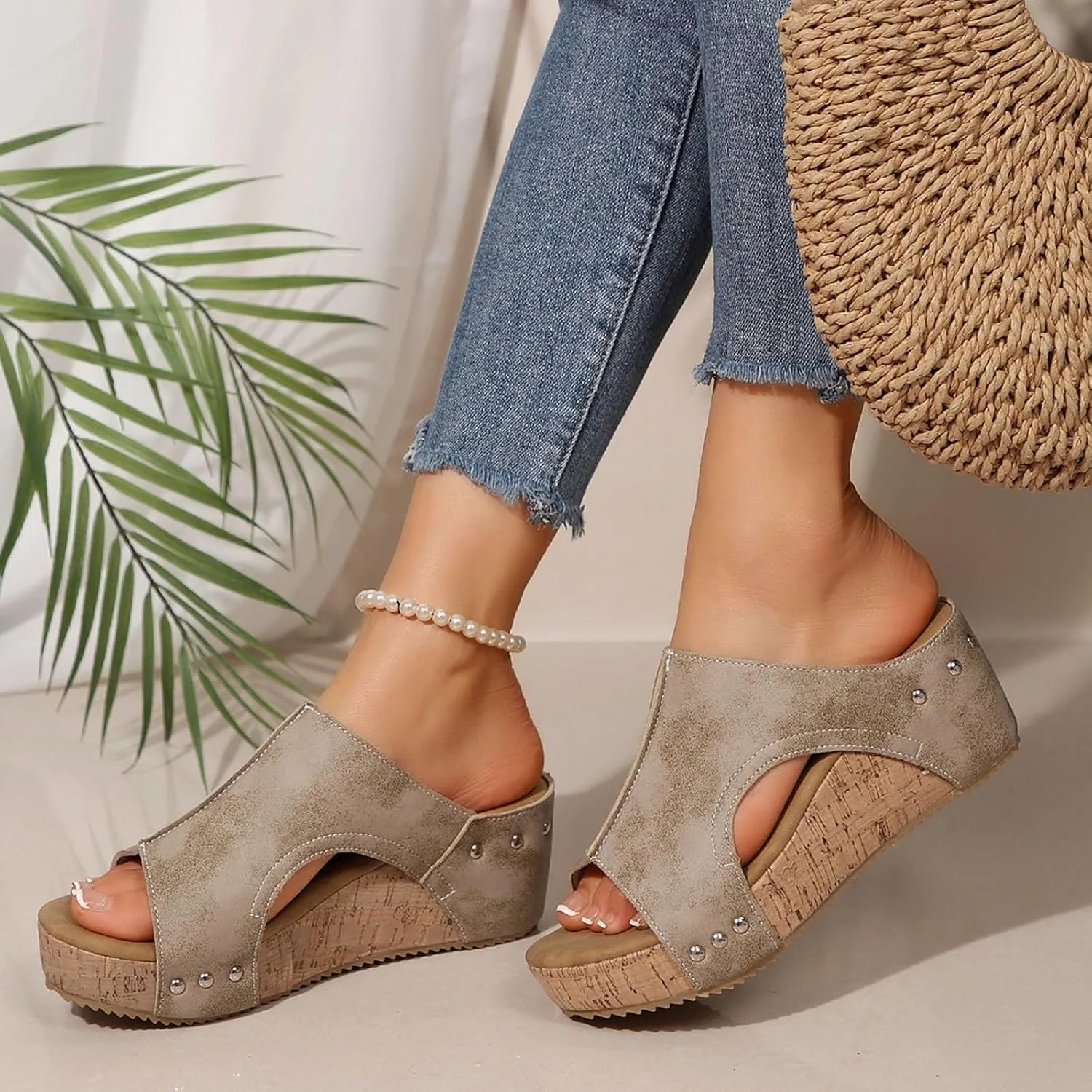 Women's Sandals Dressy Beach Flip Flops Sandals Fashion Summer Thong Sandals Arch Support Platform Wedge Sandal