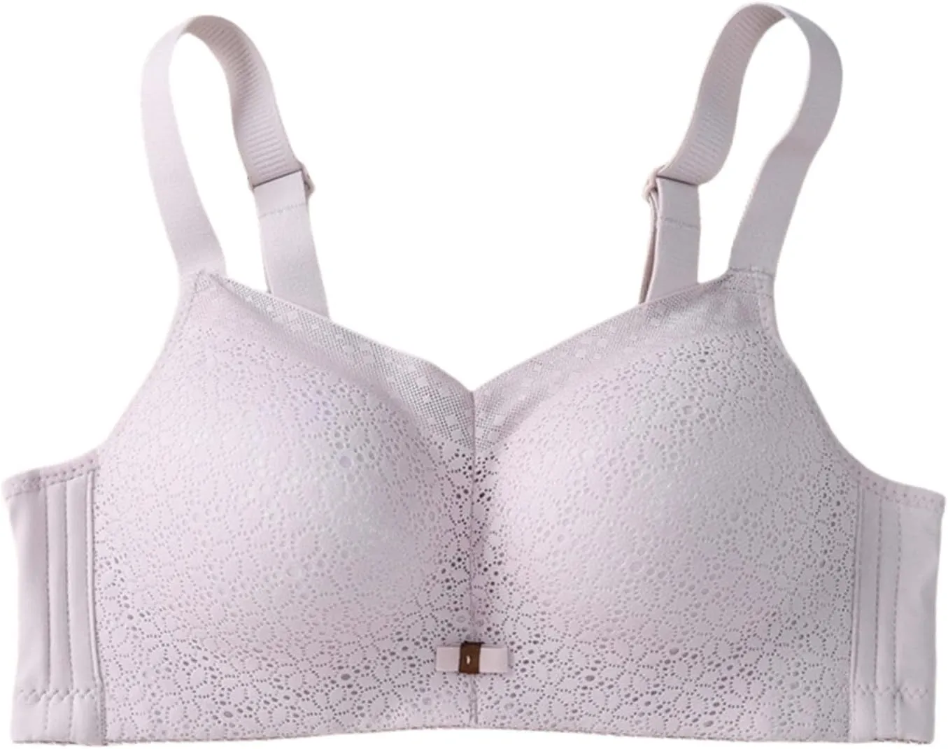 Women's Small Breasts in Thick Flower lace Full Cup Without Steel Ring Bra Gathered Anti-Sagging Shoulder Back Adjustable Bra