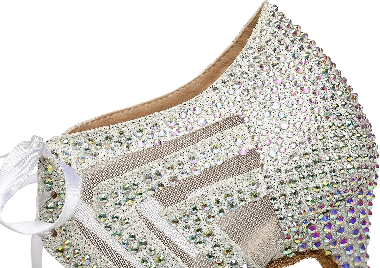 Women's Suede Sole Ballroom Dance Shoes Latin Salsa Glitter Performance Dance Shoes for 1920s
