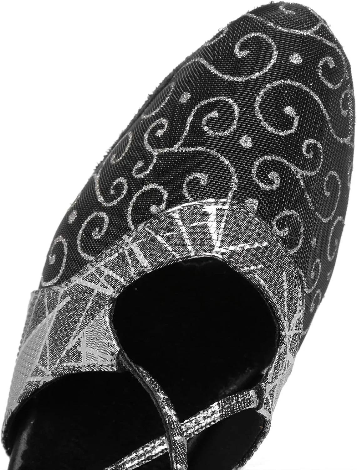 Women's Suede Sole Ballroom Dance Shoes Latin Salsa Glitter Performance Dance Shoes for 1920s