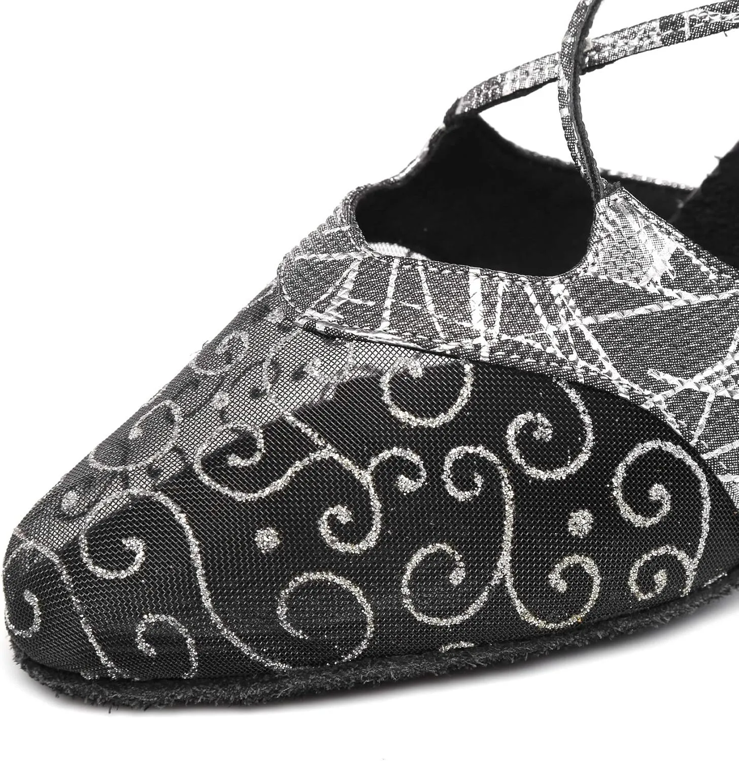 Women's Suede Sole Ballroom Dance Shoes Latin Salsa Glitter Performance Dance Shoes for 1920s