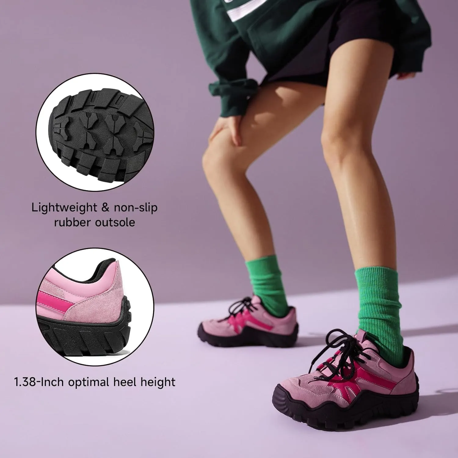 Women's Walking Shoes, Chunky Sneakers Womens, Fashion Sneakers Comfortable Flats Casual Tennis Shoes Sport Running Shoes