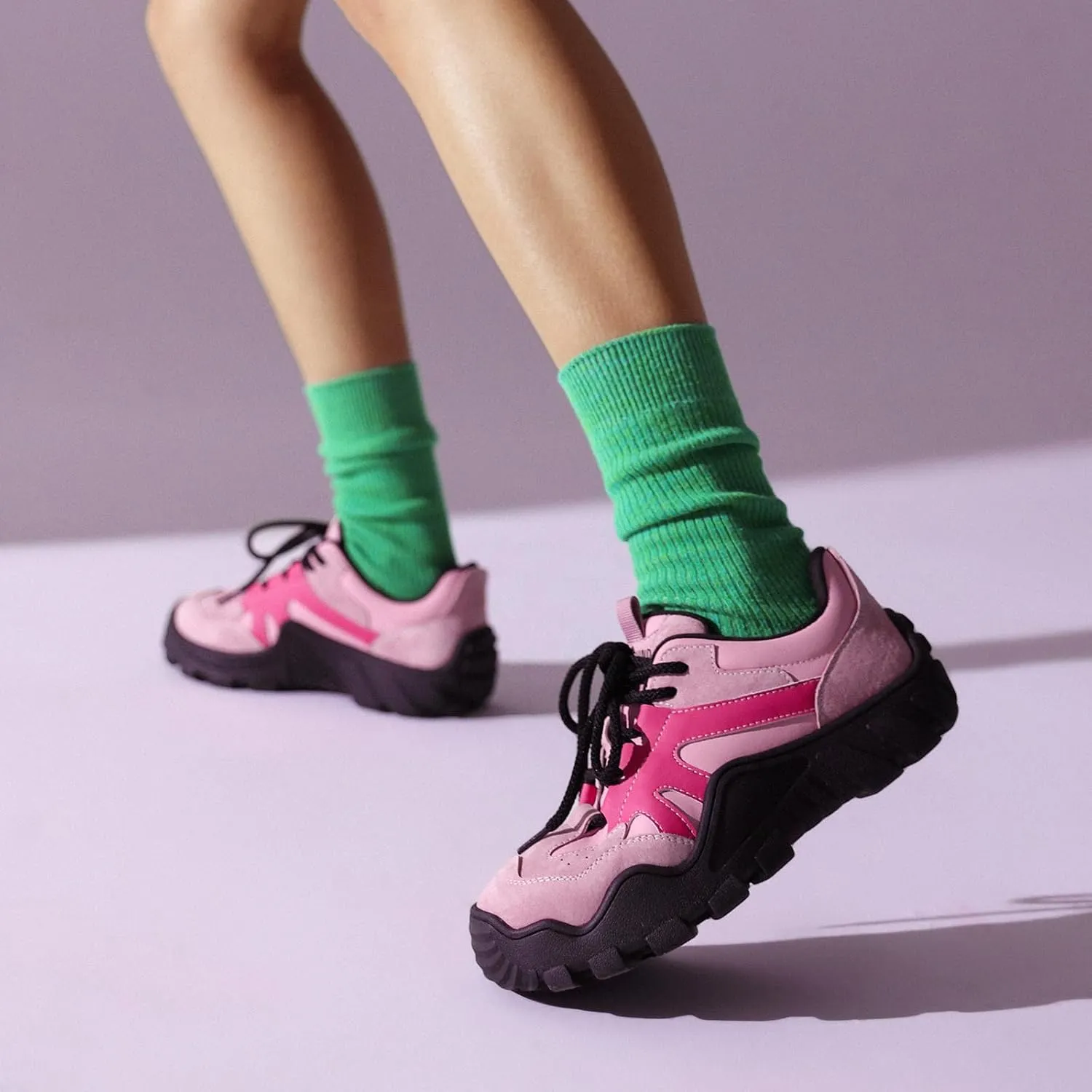 Women's Walking Shoes, Chunky Sneakers Womens, Fashion Sneakers Comfortable Flats Casual Tennis Shoes Sport Running Shoes