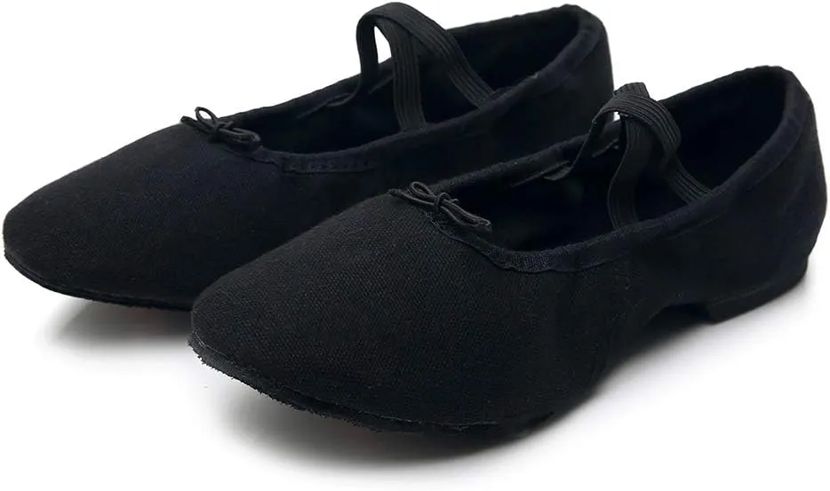 YKXLM Canvas Jazz Slip-On Dance Shoes for Adult Women,Model MFFBJSX