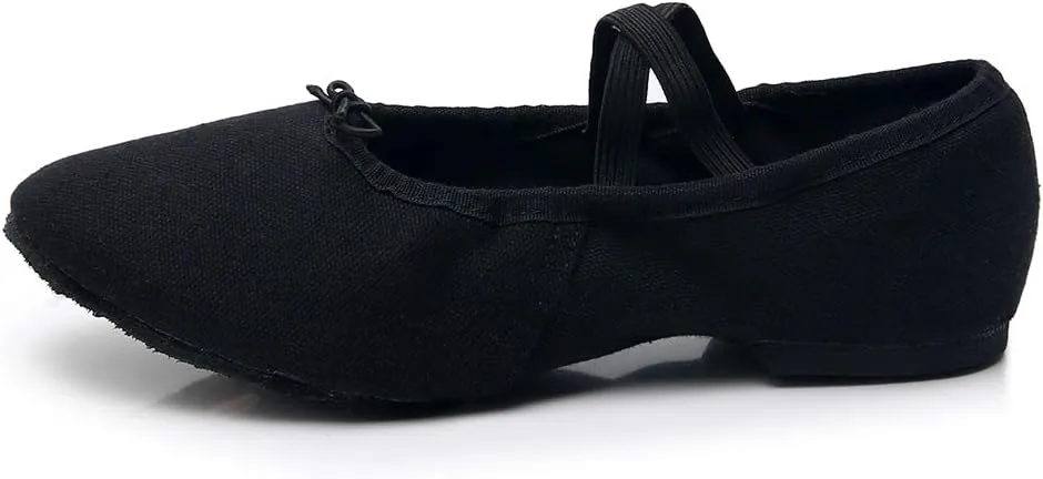 YKXLM Canvas Jazz Slip-On Dance Shoes for Adult Women,Model MFFBJSX