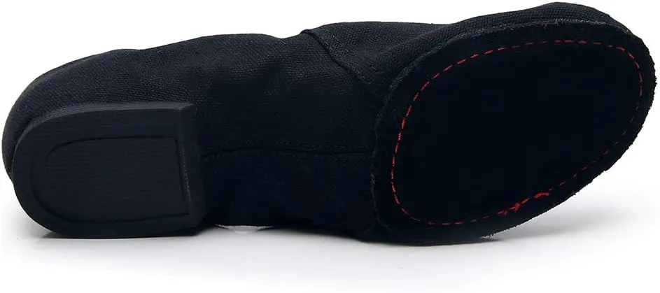 YKXLM Canvas Jazz Slip-On Dance Shoes for Adult Women,Model MFFBJSX