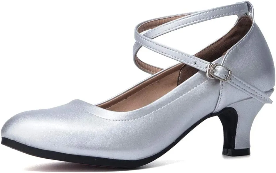 YKXLM Character Shoes for Women Low Heel Modern Dance Shoes Closed Toe Ballroom Dance Shoes,Model AS-KM815