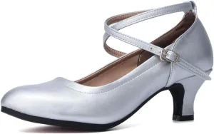 YKXLM Character Shoes for Women Low Heel Modern Dance Shoes Closed Toe Ballroom Dance Shoes,Model AS-KM815
