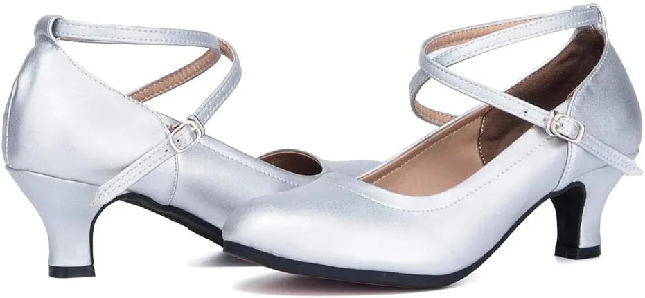 YKXLM Character Shoes for Women Low Heel Modern Dance Shoes Closed Toe Ballroom Dance Shoes,Model AS-KM815