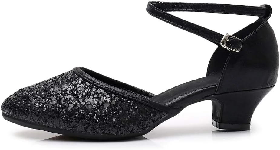 YKXLM Closed Toe Dance Shoes for Women Ballroom Dance Shoes Character Party Prom Dancing Pump,DY225