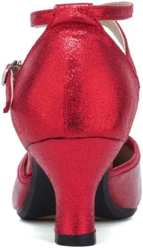 YKXLM Closed Toe Salsa Dance Shoes for Women Ballroom Latin Character Dance Shoes,DY113