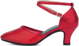 YKXLM Closed Toe Salsa Dance Shoes for Women Ballroom Latin Character Dance Shoes,DY113