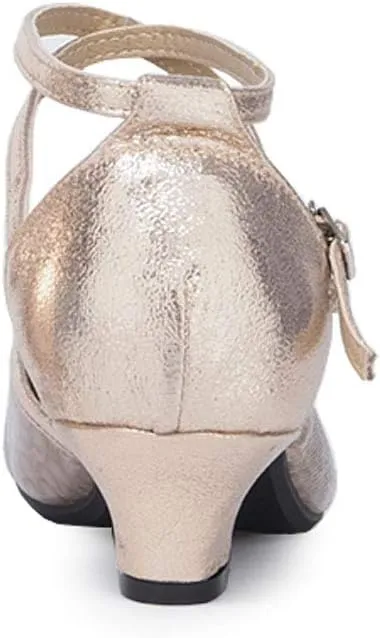 YKXLM Closed Toe Salsa Dance Shoes for Women Ballroom Latin Character Dance Shoes,DY113