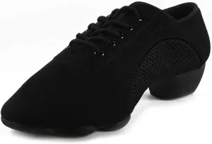 YKXLM Women's and Men's Latin Dance Shoes Breathable Ballroom Dance Shoes Jazz Tango Waltz Black Social Dance Shoe,Model AS-WZJ-706