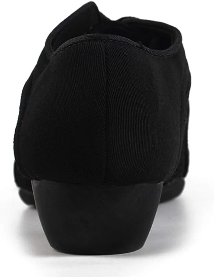 YKXLM Women's and Men's Latin Dance Shoes Breathable Ballroom Dance Shoes Jazz Tango Waltz Black Social Dance Shoe,Model AS-WZJ-706