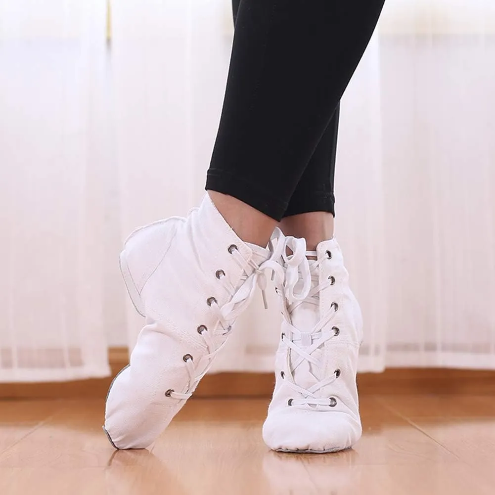 YKXLM Women's Breathable Canvas Jazz Dance Shoes Lady Latin Tango Ballroom Dance Shoes,Model TJGBFBJS