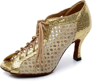 YKXLM Women's Latin Dance Shoes, Ballroom Performance Wedding Party Dance Shoes,Model QJW2002