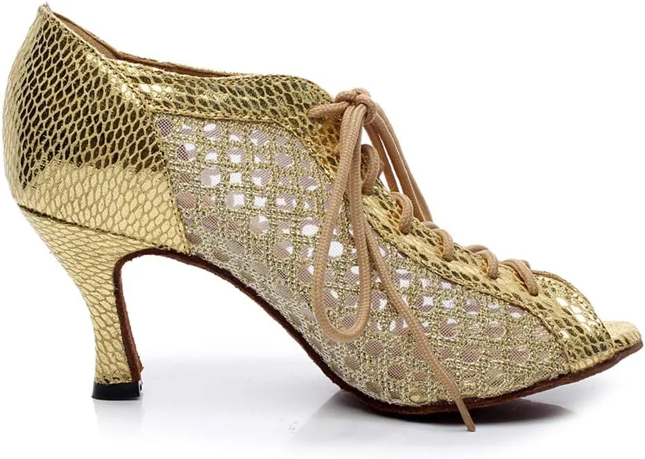 YKXLM Women's Latin Dance Shoes, Ballroom Performance Wedding Party Dance Shoes,Model QJW2002